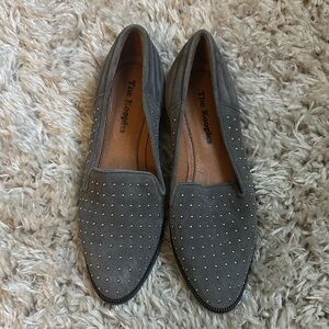 The Kooples Gray Suede Studded Loafers